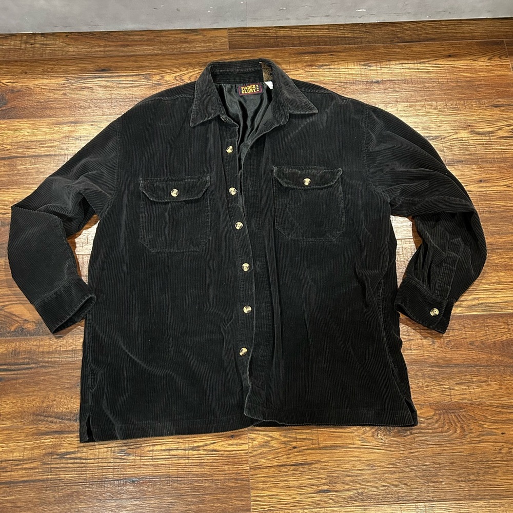 Faded Glory Black Corduroy Shirt Jacket